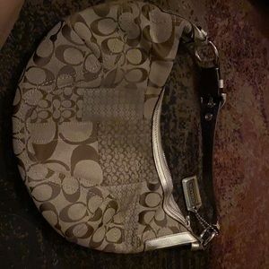 Coach shoulder bag with gold trim